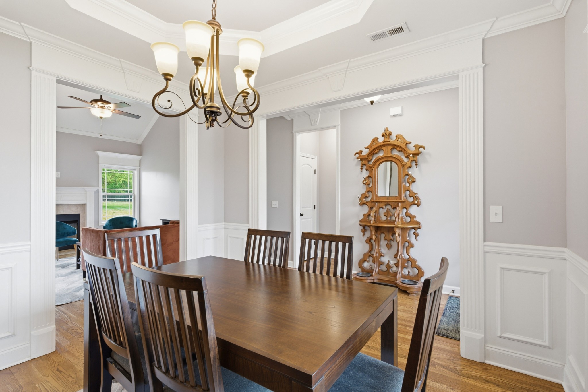 108 Amazonway Ridge Lascassas, TN 37085 - Photo 6 of 31 a view of a dining room with furniture wooden floor and chandelier