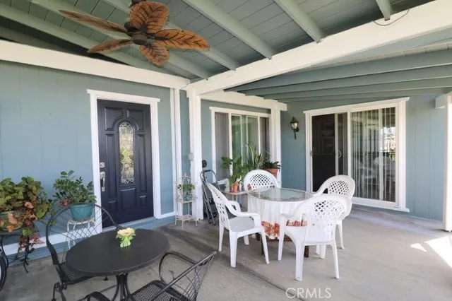 a outdoor space with furniture