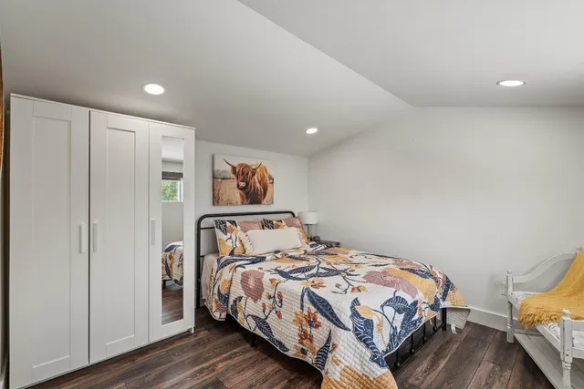 a living room with a couch and a table