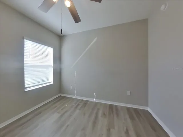 an empty room with a window