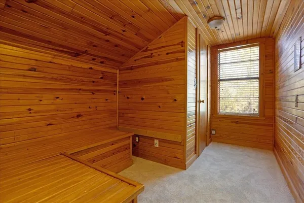 a view of a wooden door