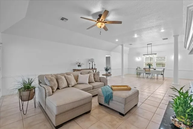 a living room with furniture