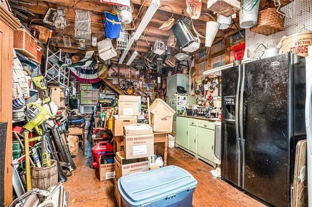 a backyard of a house with seating space