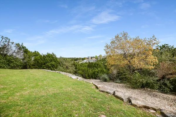 a view of an ocean from a yard