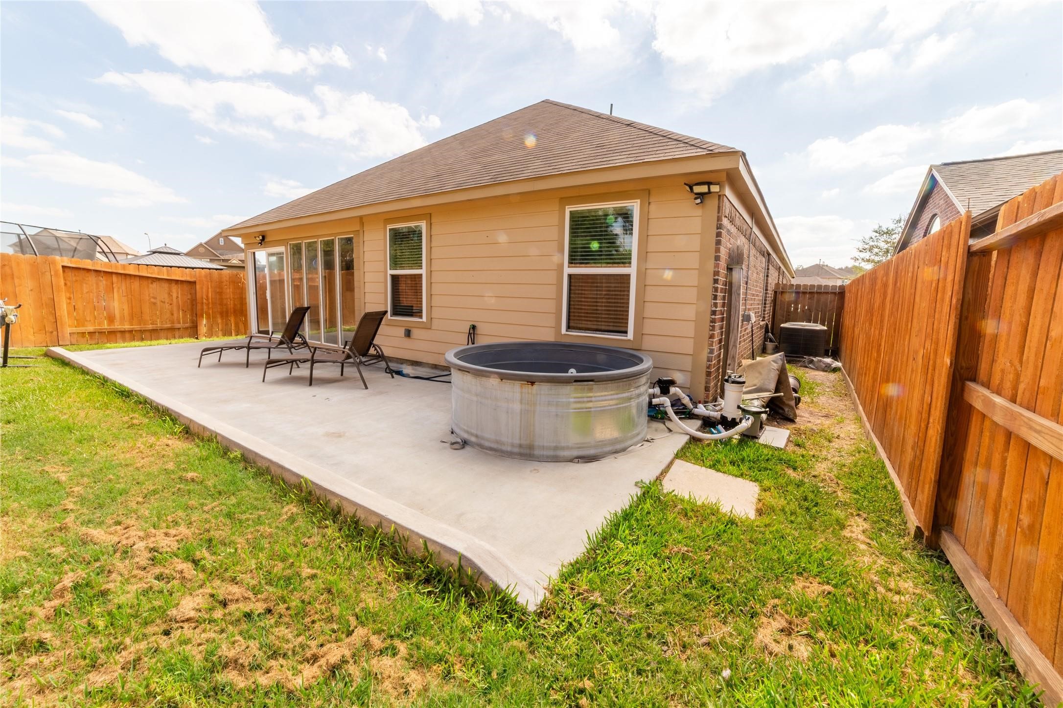 10510 Chestnut Path Way Tomball, TX 77375 - Photo 18 of 18 Backyard view of home with small above ground pool