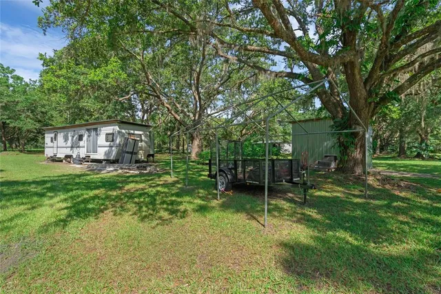 a view of house with a backyard