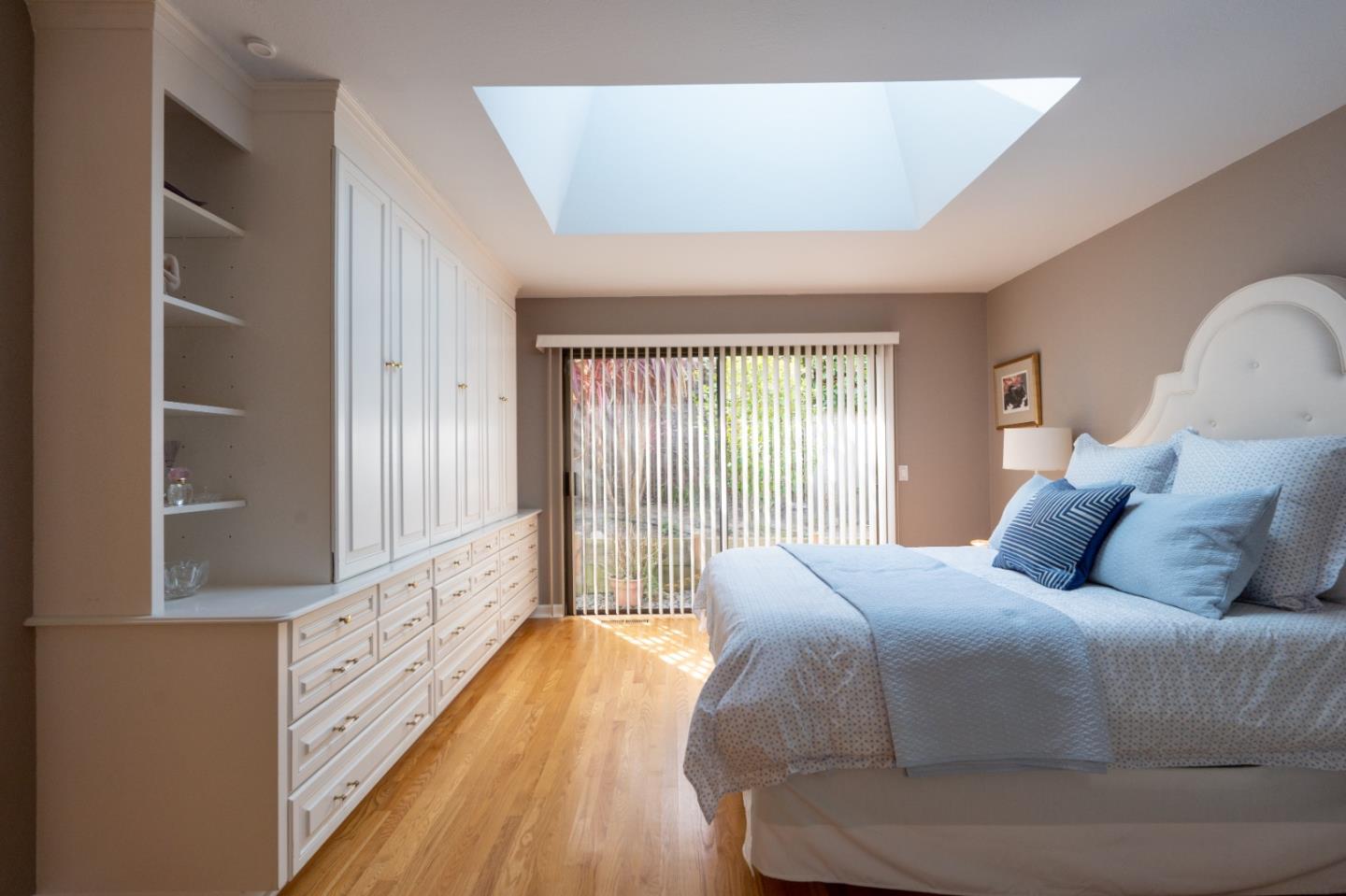 3060 Aztec Road Pebble Beach, CA 93953 - Photo 23 of 38 a large bedroom with a bed and wooden floor