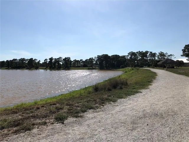 a park view with a potted plant