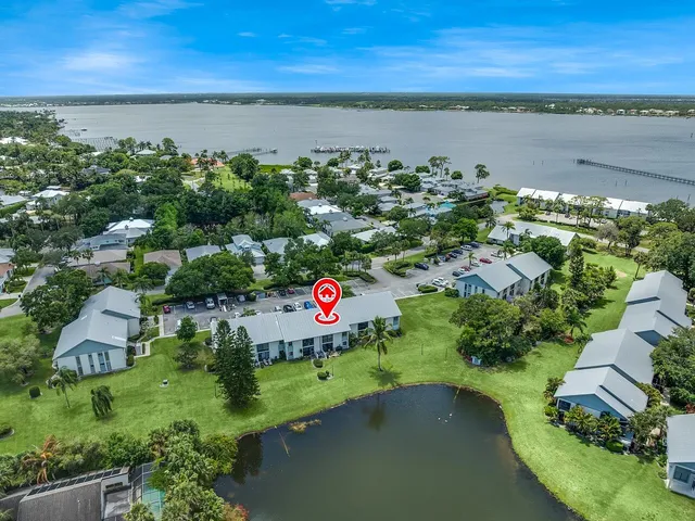 a view of a lake with outdoor space