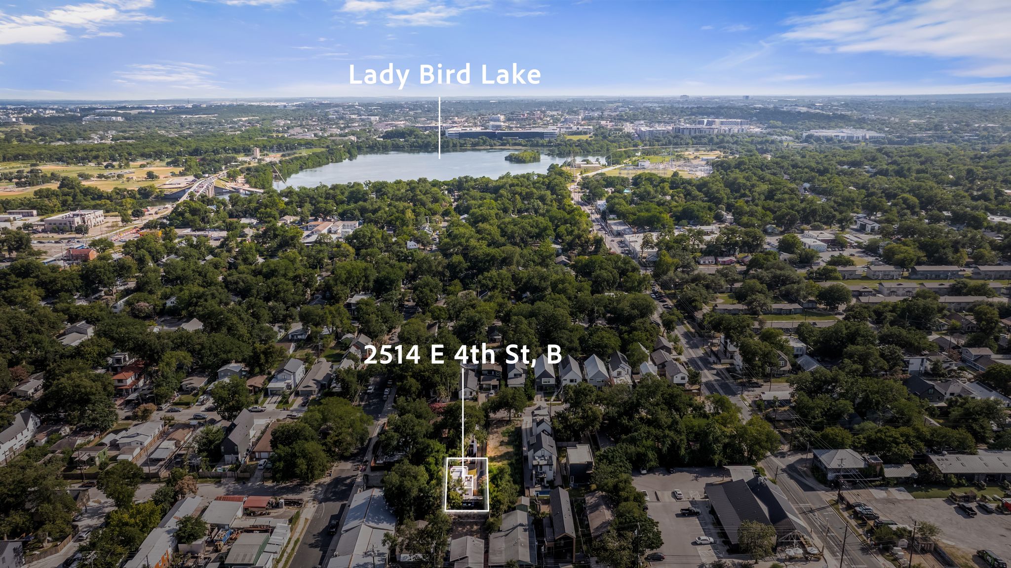 2514 East 4th Street, Unit B Austin, TX 78702 - Photo 22 of 22 an aerial view of a city