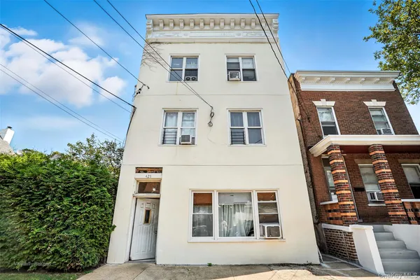 a view of a white building