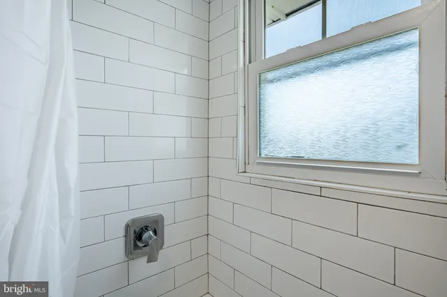 a bathroom with a window
