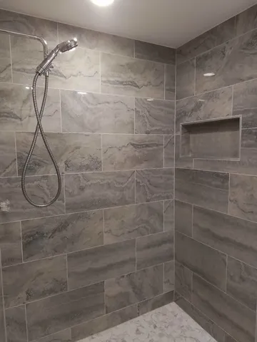 a bathroom with a shower