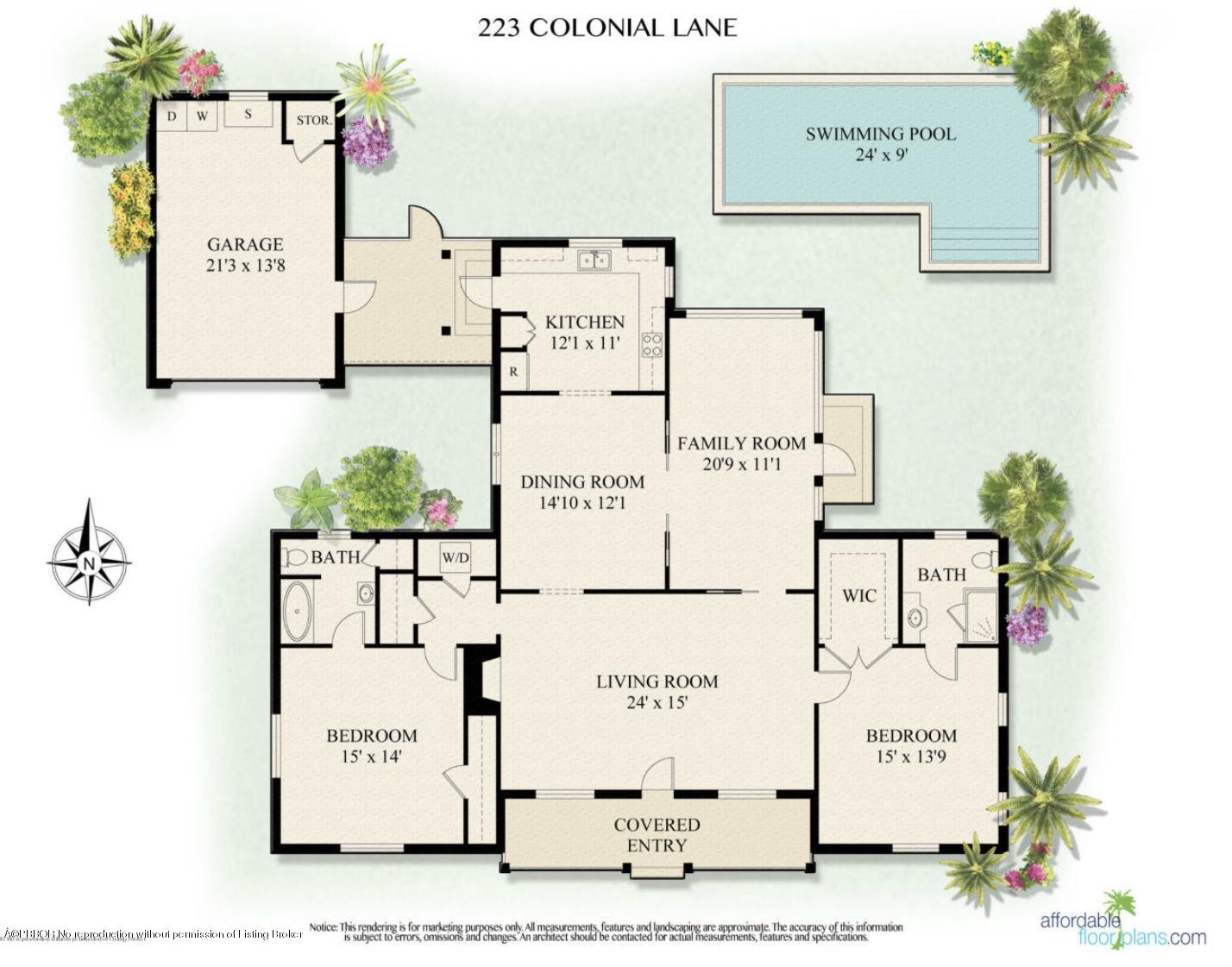 223 Colonial Lane Palm Beach, FL 33480 - Photo 23 of 23 223 Floorplan