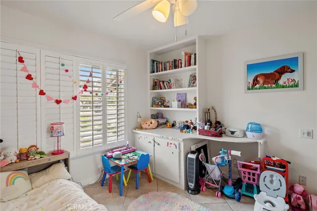 a bedroom with furniture and a bed