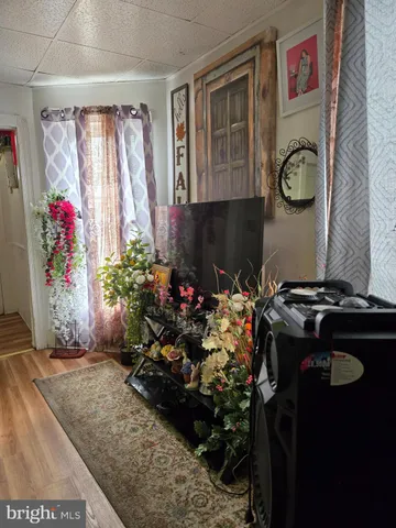 a view of a entryway with flower pots