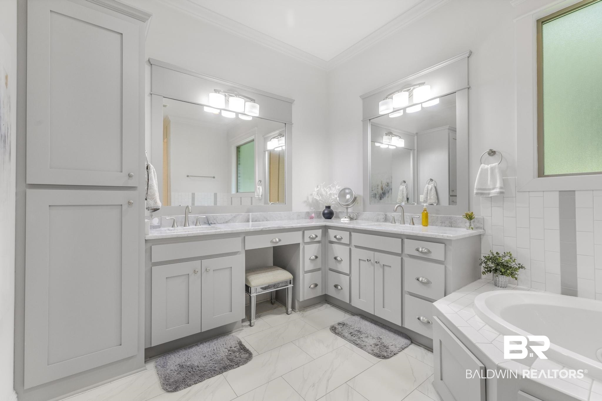 29949 Dolive Ridge Daphne, AL 36527 - Photo 26 of 55 Double vanity featuring undermount sinks, stone countertops, and ample cabinetry
