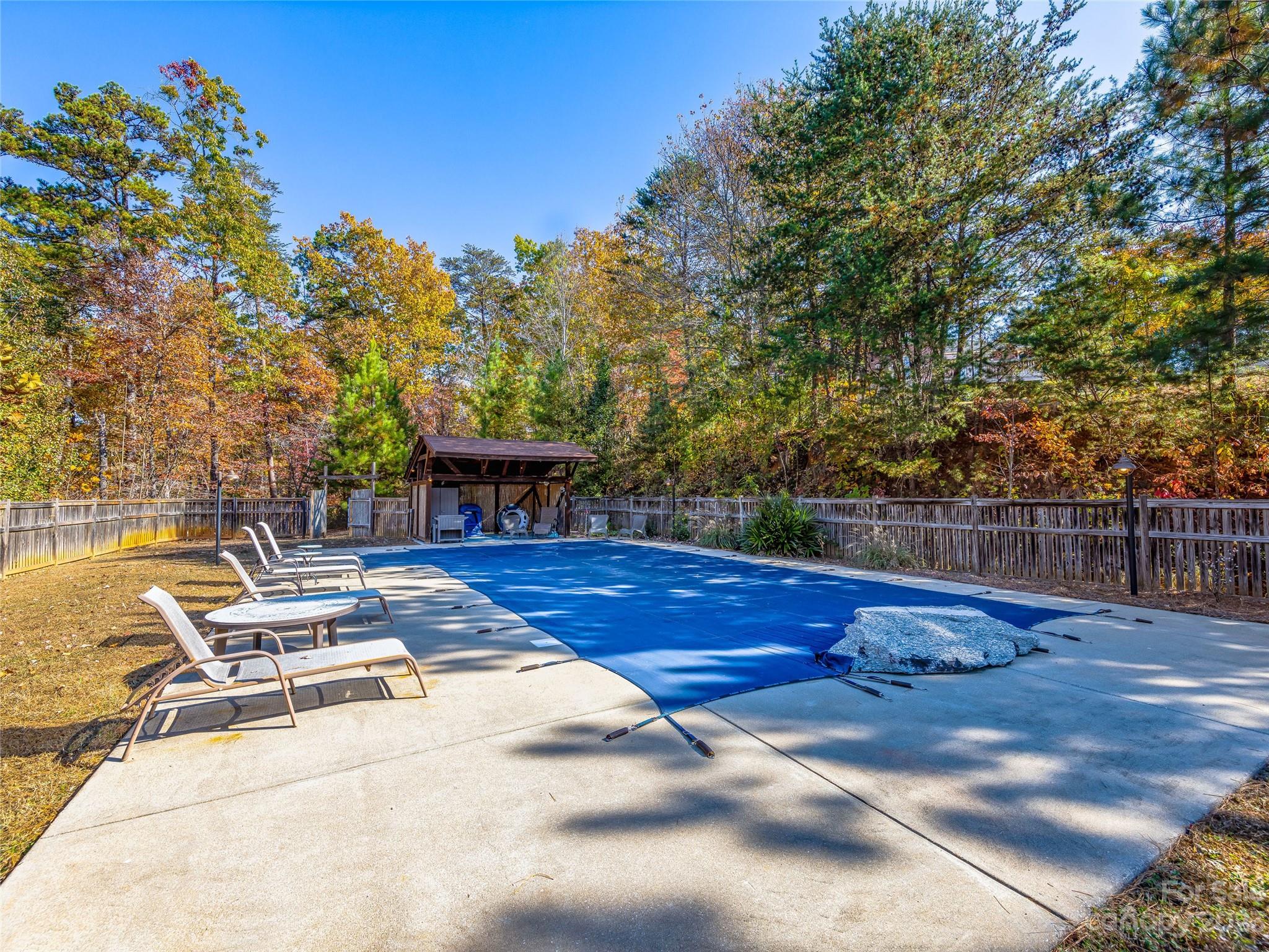263 Sylvan Lane Mill Spring, NC 28756 - Photo 31 of 45 a view of a swimming pool with a patio