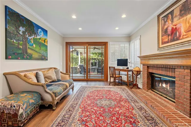 a outdoor living space with furniture and a potted plant