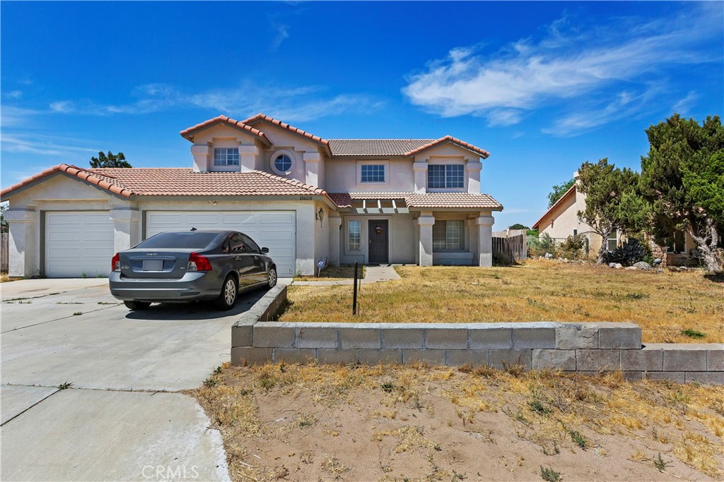 a car parked in front of a house