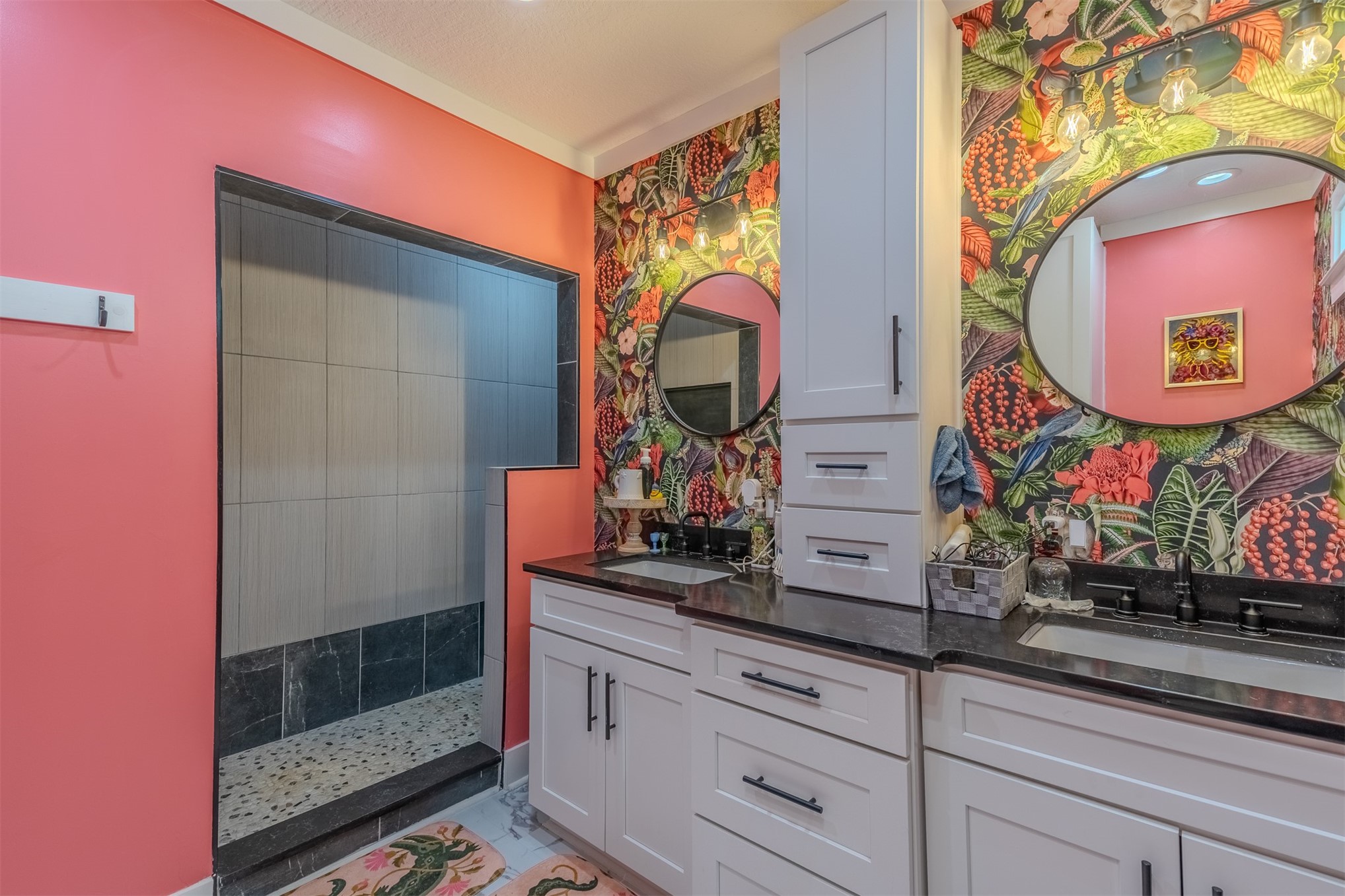 28180 Lake Hampton Road Hilliard, FL 32046 - Photo 20 of 34 a bathroom with a mirror and a sink