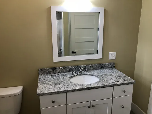 a bathroom with bathtub