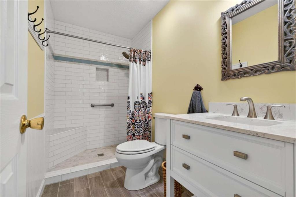 1951 Swords Trail Buckhead, GA 30625 - Photo 37 of 102 a bathroom with a toilet sink a mirror and shower