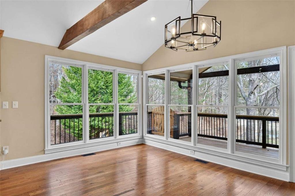 1951 Swords Trail Buckhead, GA 30625 - Photo 65 of 102 a view of empty room with wooden floor and fan