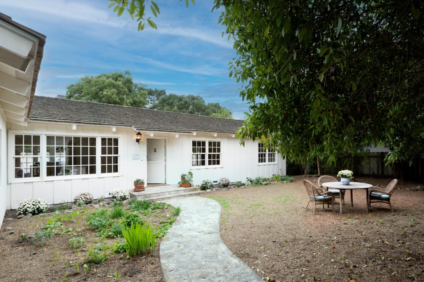 2952 Stevenson Drive Pebble Beach, CA 93953 - Photo 20 of 23 a backyard of a house with table and chairs