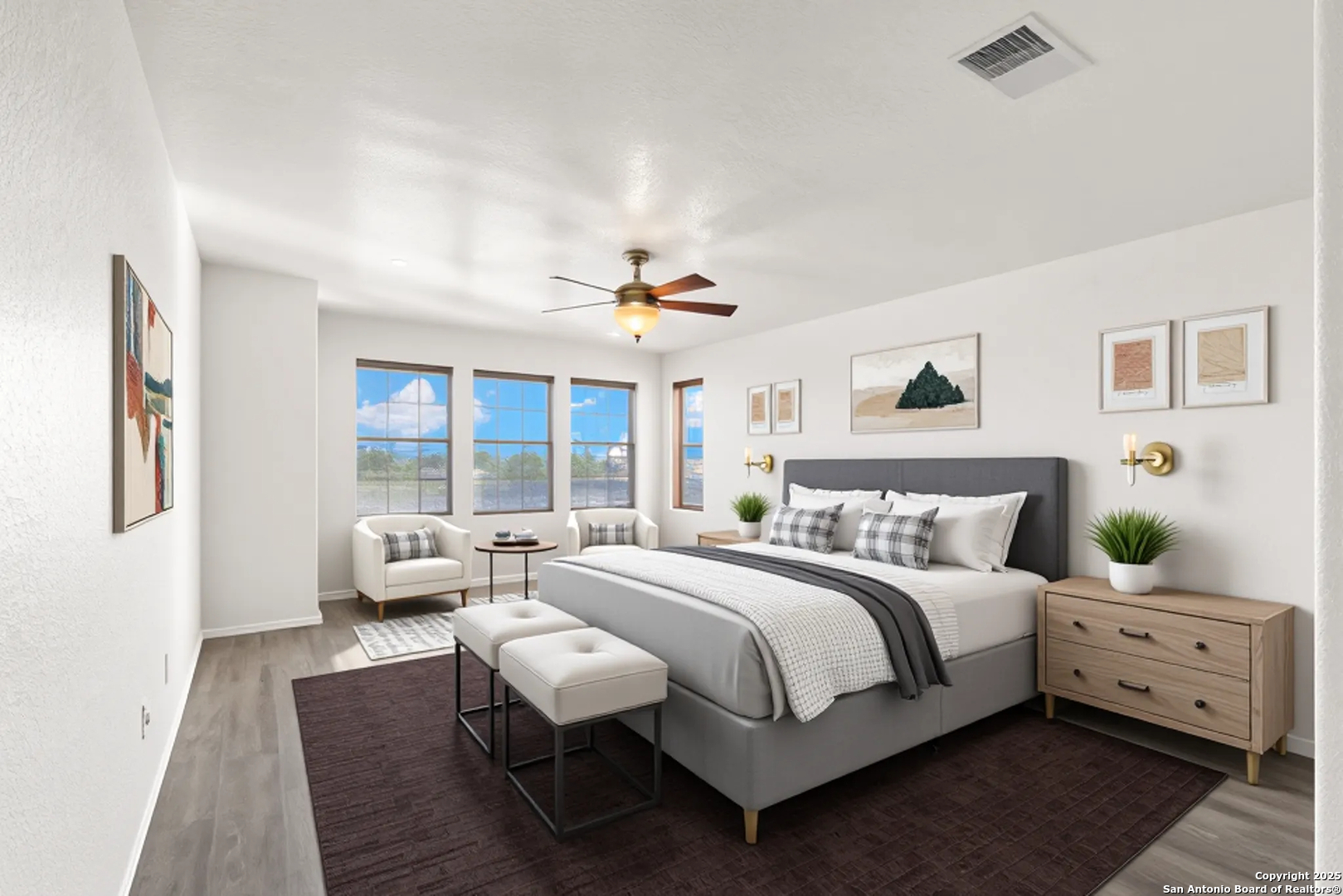 11101 Baywave Live Oak, TX 78233 - Photo 28 of 38 a bedroom with a bed and wooden floor