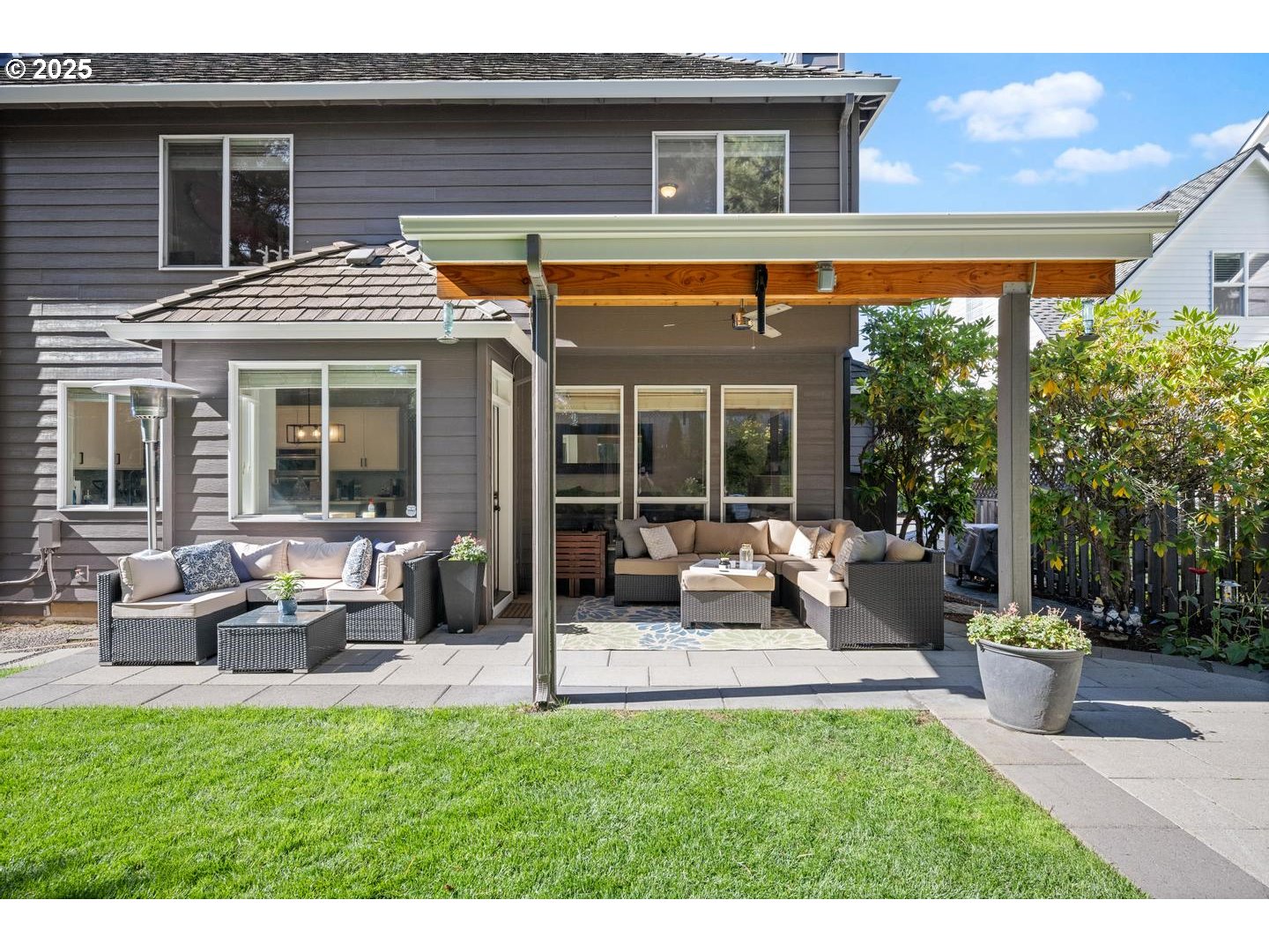 1626 Northwest Caitlin Terrace Portland, OR 97229 - Photo 31 of 48 a view of a house with backyard sitting area and porch