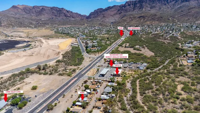 a view of a house with a mountain