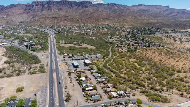 an aerial view of a city