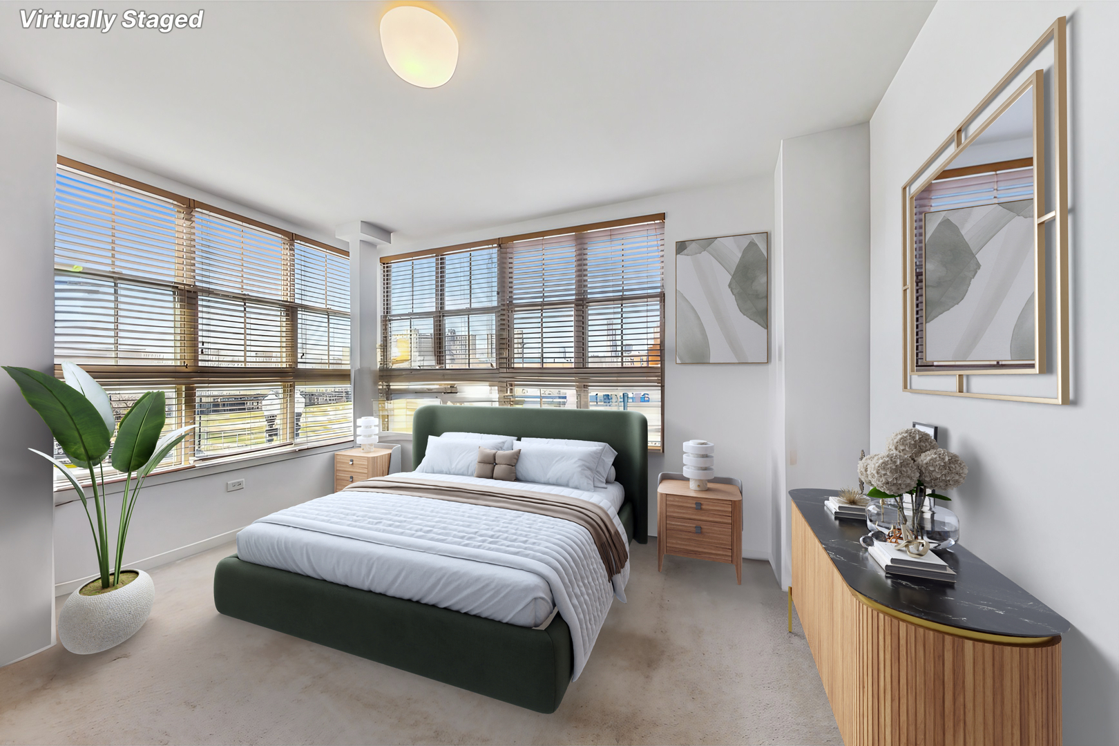 45 East 23rd Street Chicago, IL 60616 - Photo 13 of 27 a bedroom with a bed and large window with balcony view