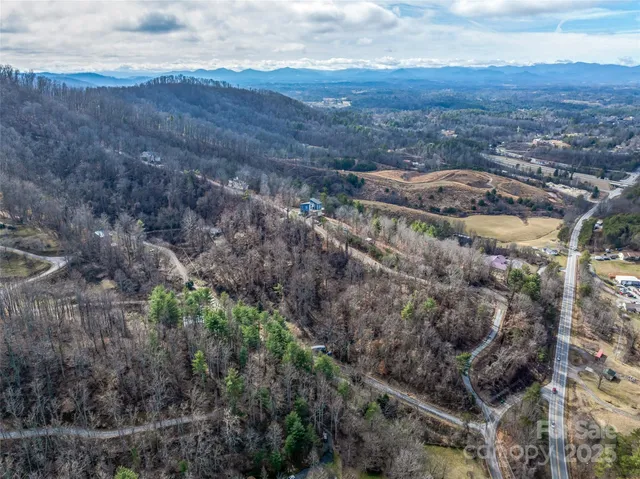 an aerial view of residential house and green space