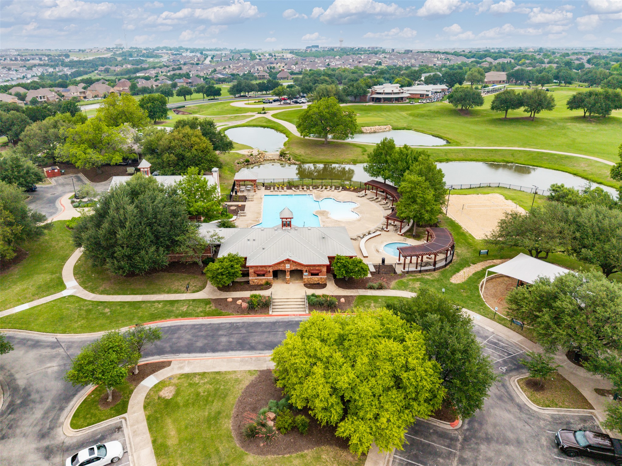 717 Blue Agave Lane Georgetown, TX 78626 - Photo 28 of 28 an aerial view of residential houses with outdoor space and river