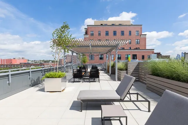 a view of a city that has tall buildings