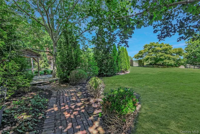 a view of backyard with green space