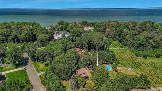 a view of yard with ocean view