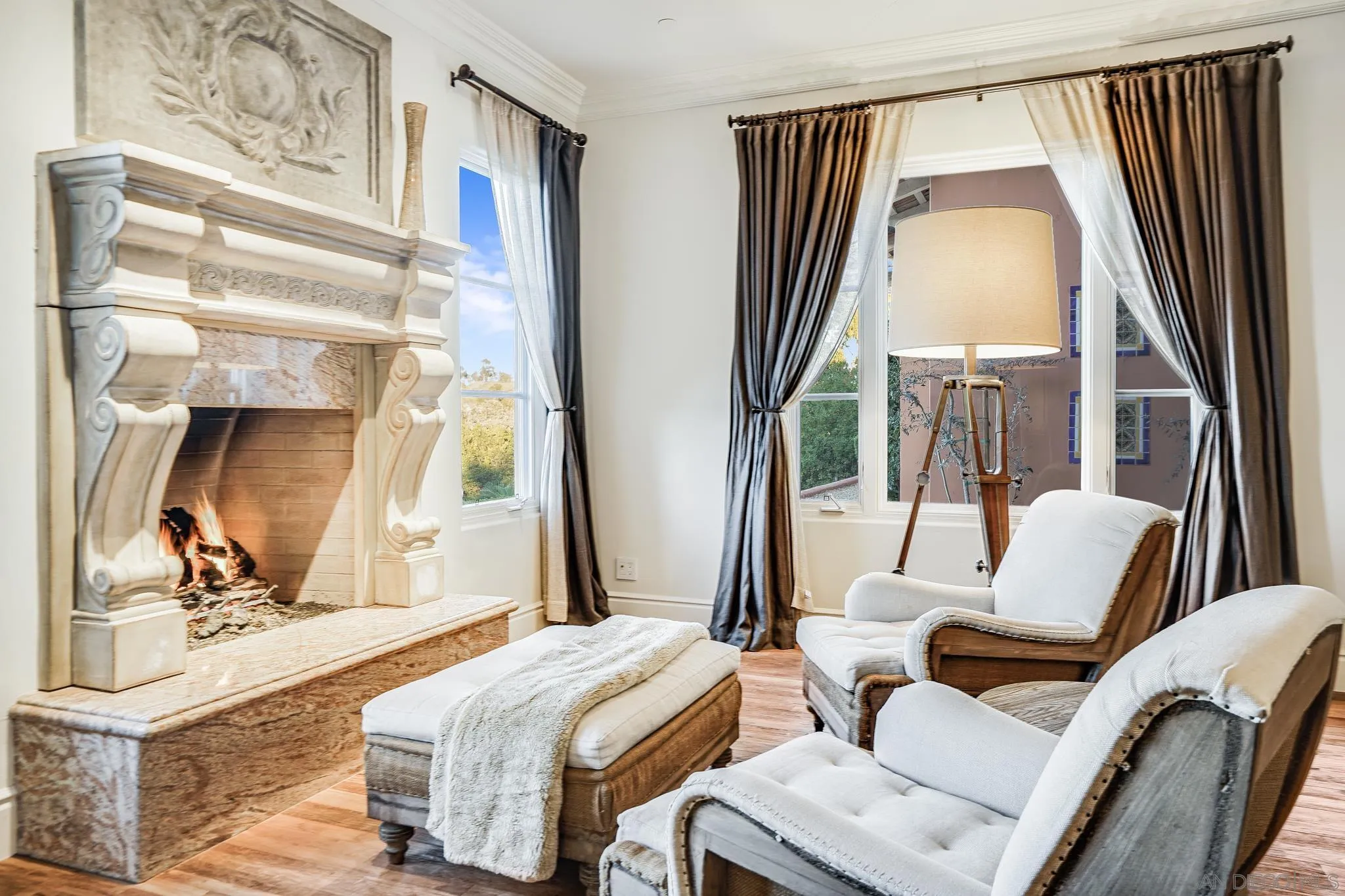 6182 Paseo Valencia Rancho Santa Fe, CA 92067 - Photo 13 of 26 a bedroom with two beds and large windows