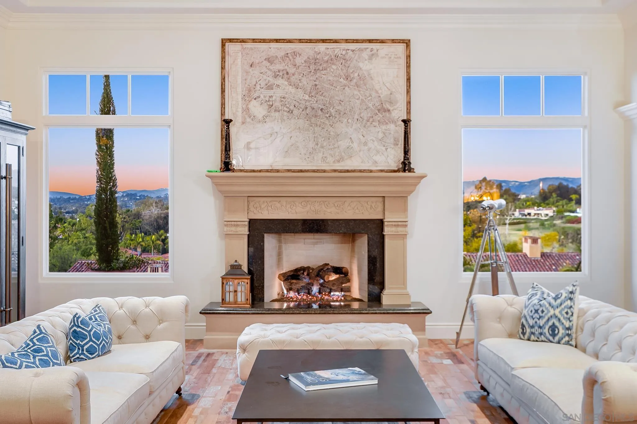 6182 Paseo Valencia Rancho Santa Fe, CA 92067 - Photo 8 of 26 a living room with furniture and a fireplace