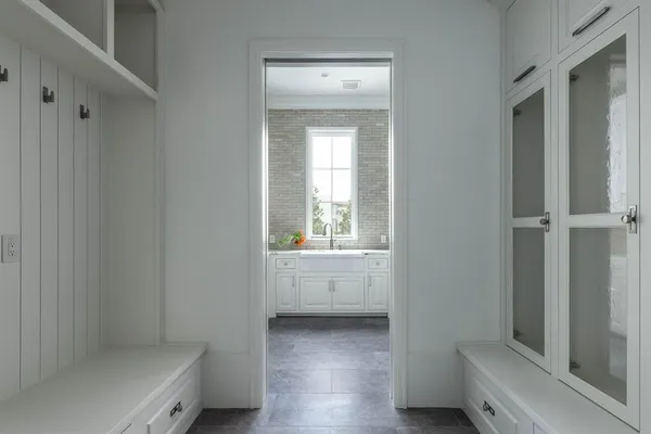 a bathroom with a bathtub and shower
