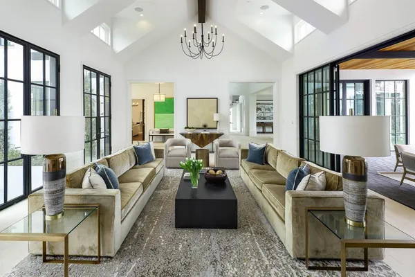 a living room with furniture or couch and a window