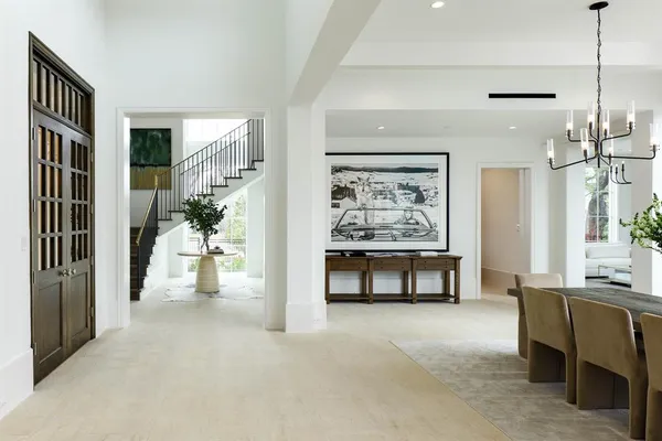 a view of a livingroom with furniture and window