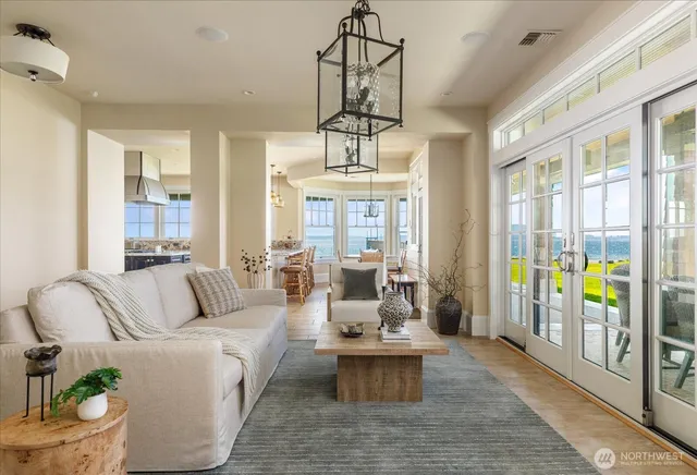 a living room with furniture