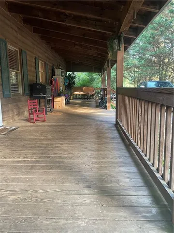 a view of a porch with furniture