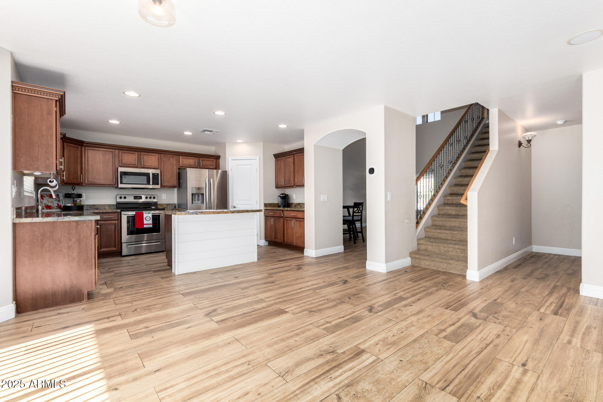 3563 East Blue Ridge Way Gilbert, AZ 85298 - Photo 14 of 48 a view of kitchen with kitchen island microwave and cabinets