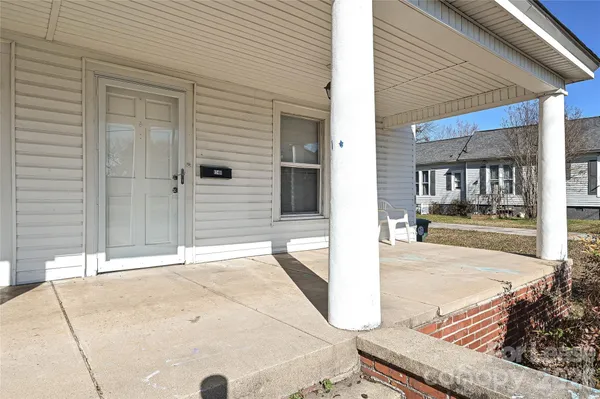 a house with a bench