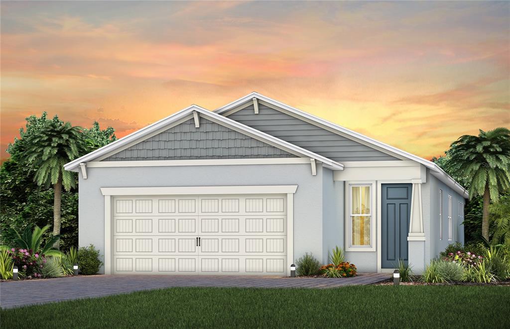2338 Lily Bloom Road St. Cloud, FL 34771 - Photo 1 of 1 Exterior Design. Artistic rendering for this new construction home. Pictures are for illustrative purposes only. Elevations, colors and options may vary.