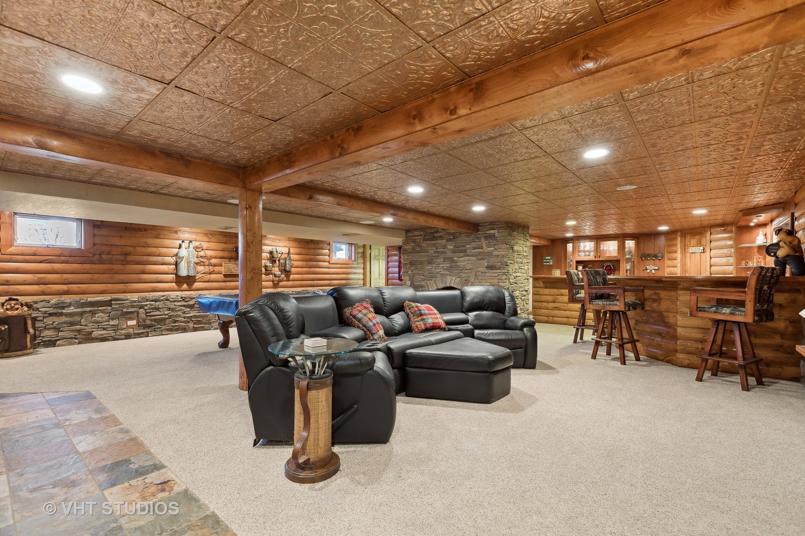 1907 Cherry Valley Road Woodstock, IL 60098 - Photo 25 of 56 a media room with lots of chairs and a projector